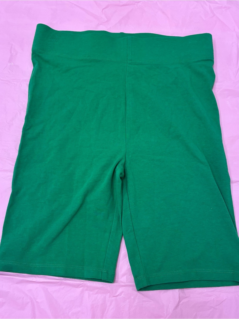 Forever 21 Green Stretch Bike Shorts Casual Athletic Retro NWOT Sz S
